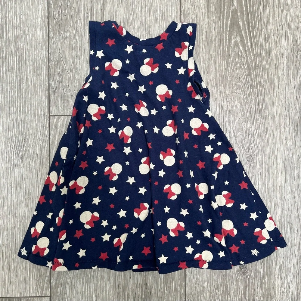 OLD NAVY DISNEY MINNIE MOUSE PATRIOTIC SLEEVELESS DRESS BLUE 18-24MO